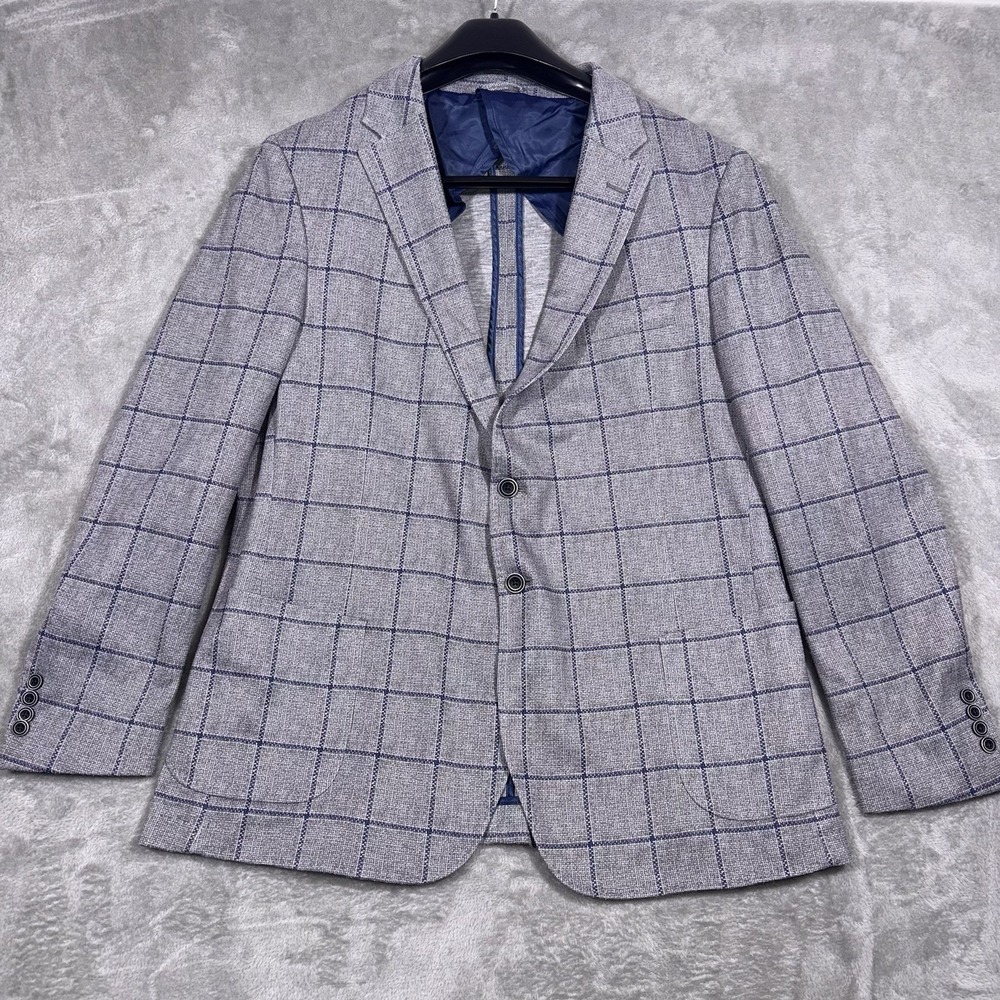 johnnie-O Deconstructed Blazer Woven Plaid Sport Coat 48R RN121927